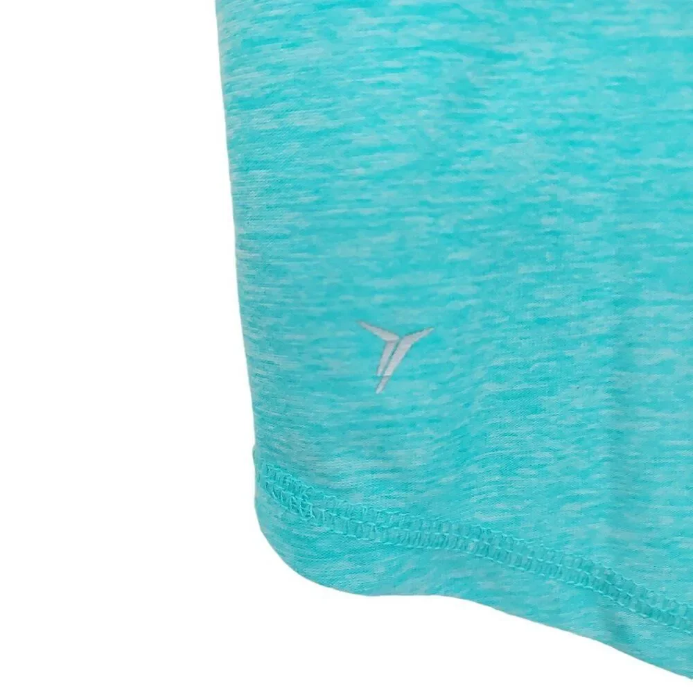Old Navy Active Top Youth XL/14 Green 1/4 Zip Thumbhole Marled Athletic Running